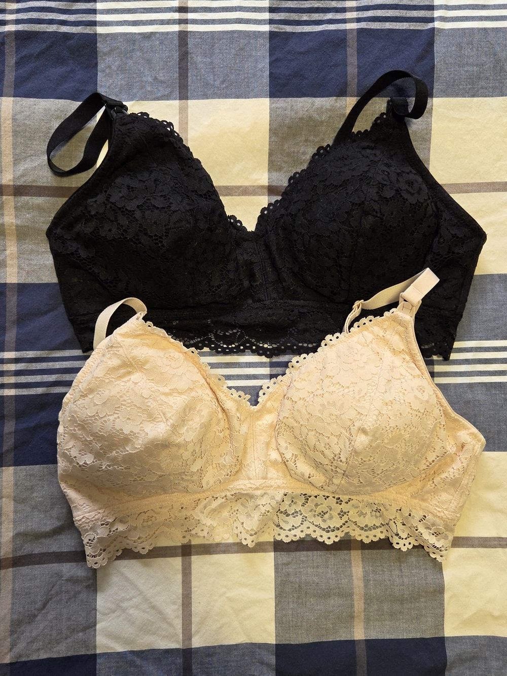 Thyme Maternity/Nursing Lace Bra Duo — Black & Nude Women’s Intimates